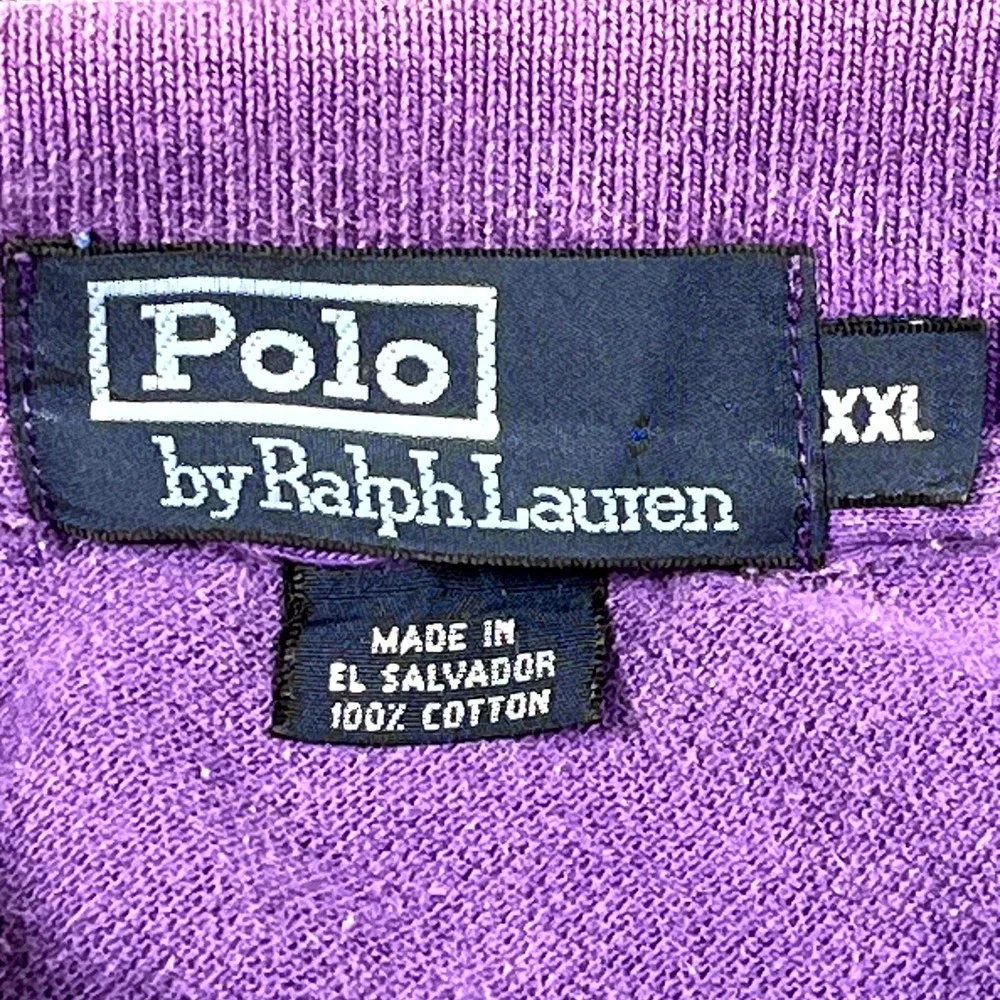 Y2K Polo Ralph Lauren Shirt Mens 2XL Purple Cotton Pony Logo Tennis Golf